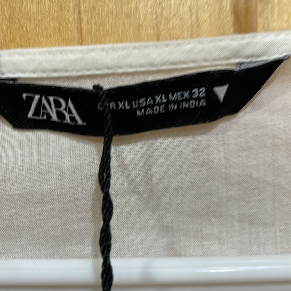 Zara white gauze long sleeve top size XL new with tag - Picture 2 of 16